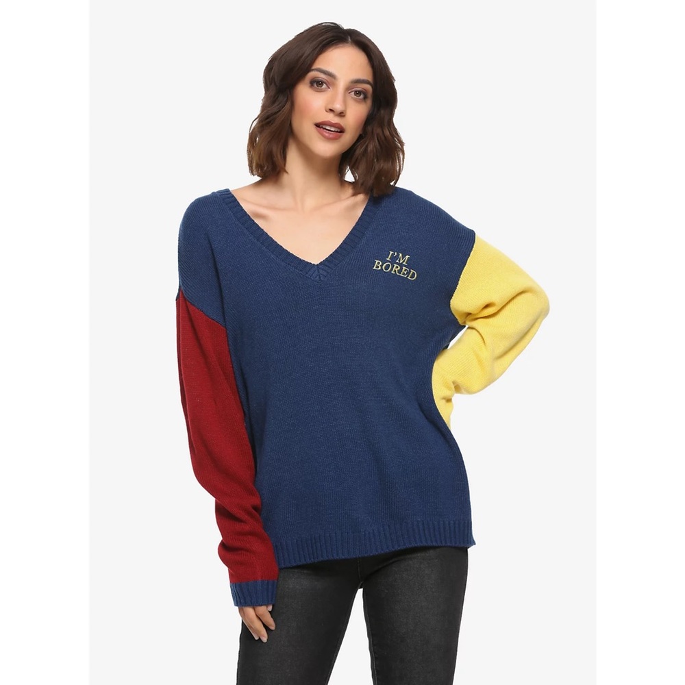 “I’m Bored” Colorblock Sweater